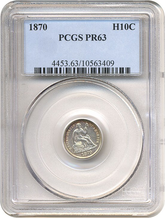 image for: 1870 H10c  PCGS Proof 63 