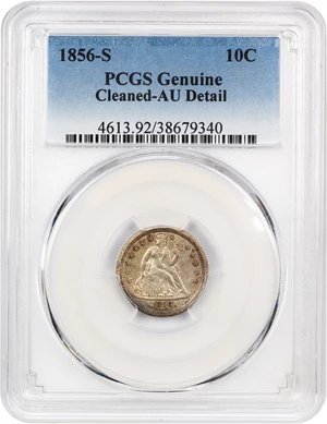 image for: 1856-S 10c PCGS AU Details (Cleaned)