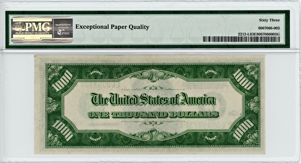 image for: FR. 2212-L 1934A $1000 FRN San Francisco PMG Choice Unc 63 EPQ