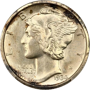 image for: 1934-D 10c PCGS MS65