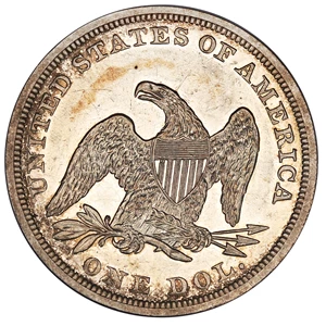 image for: 1865 $1 PCGS Proof 58