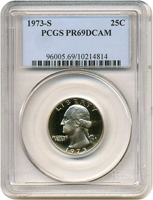 image for: 1973-S 25c PCGS Proof 69 DCameo