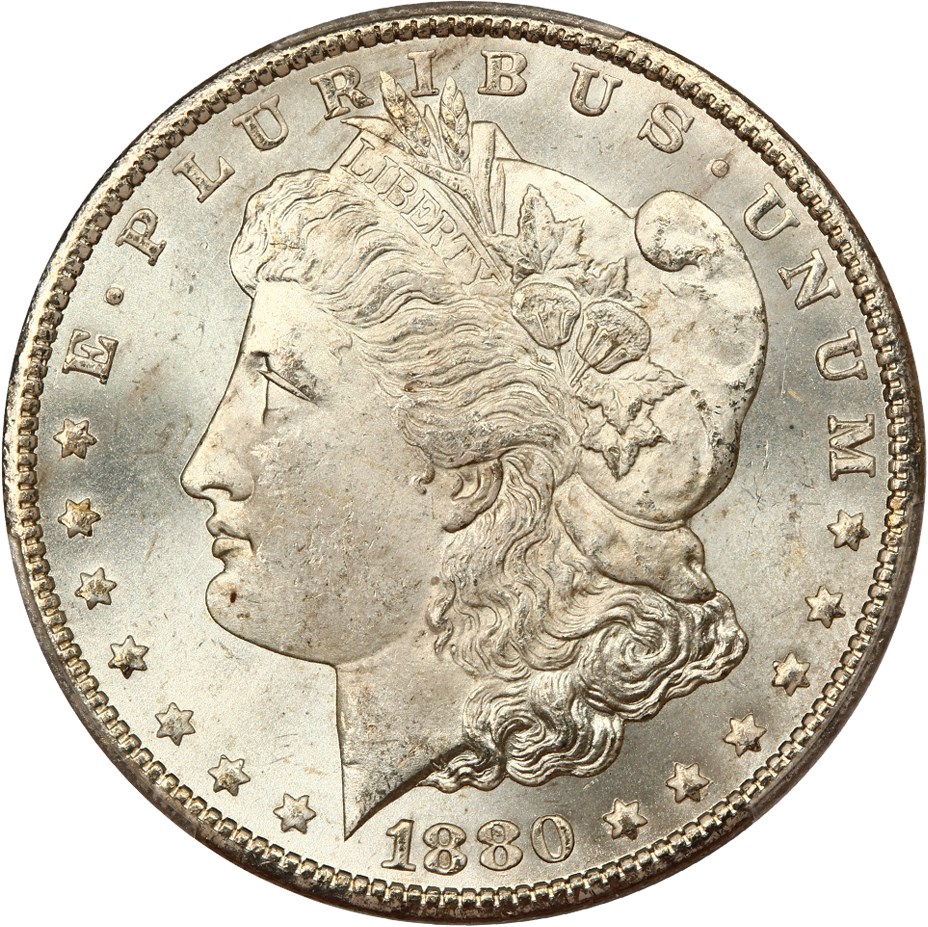 image for: 1880-CC $1 PCGS MS64 (8/Low 7)