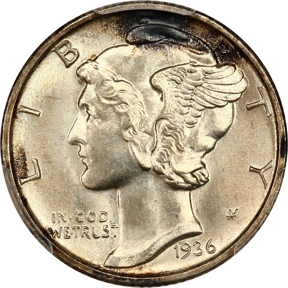 image for: 1936-D 10c PCGS MS66