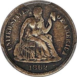 image for: 1862-S 10c PCGS F12