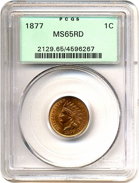 image for: 1877 1c  PCGS MS65 RD