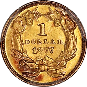 image for: 1877 G$1 PCGS AU58