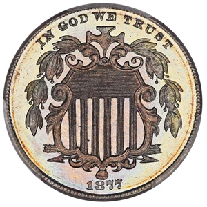 image for: 1877 5c PCGS Proof 67 CAM