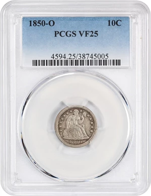 image for: 1850-O 10c PCGS VF25