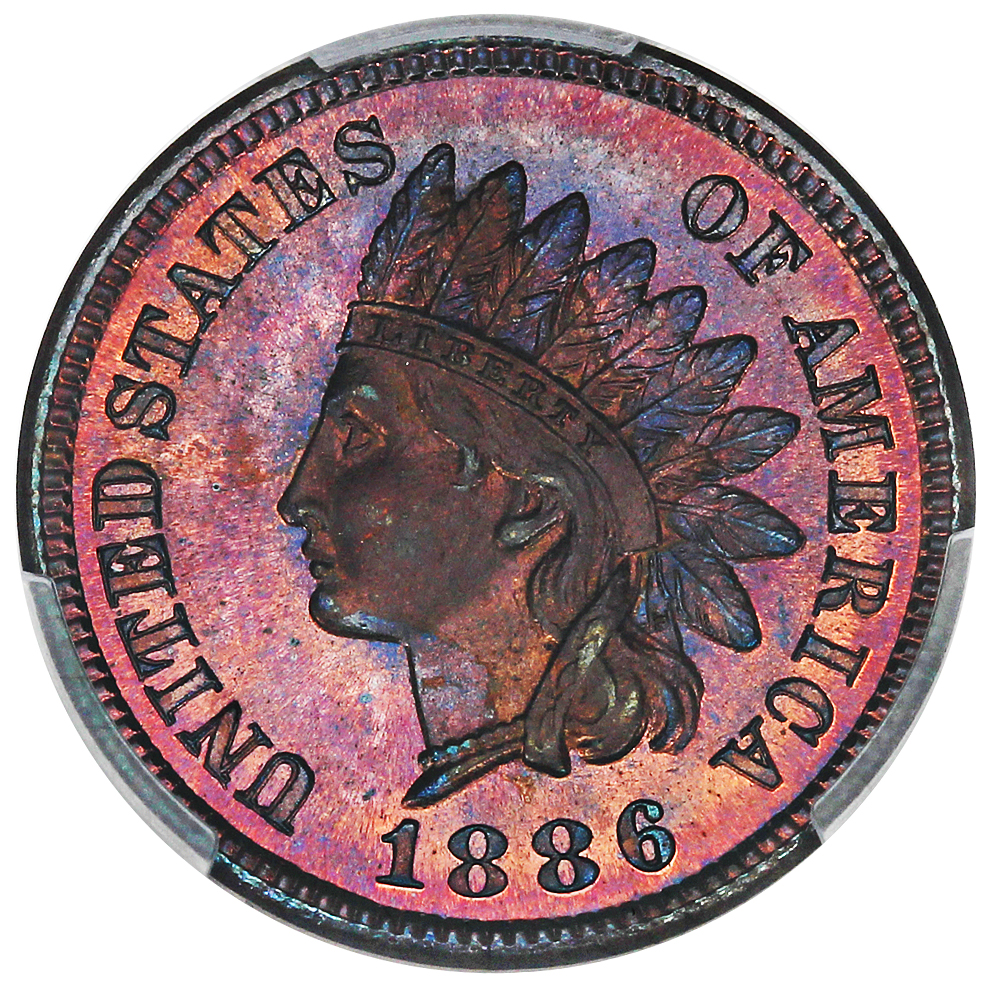 image for: 1886 1c PCGS Proof 65 RB (Type 1)
