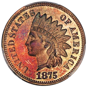 image for: 1875 1c PCGS/CAC Proof 65 RB