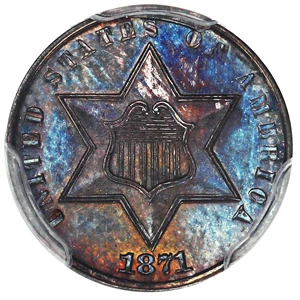 image for: 1871 3cS PCGS Proof 63