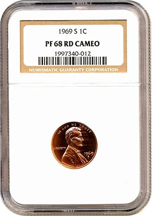 image for: 1969-S 1c NGC Proof 68 RD Cameo