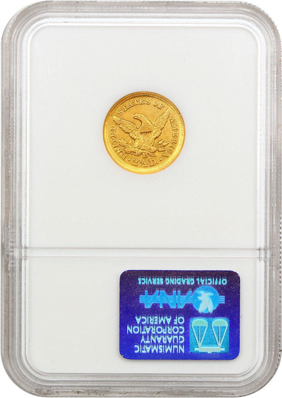 image for: 1852-D $2 1/2 NGC AU50 ex: Pittman