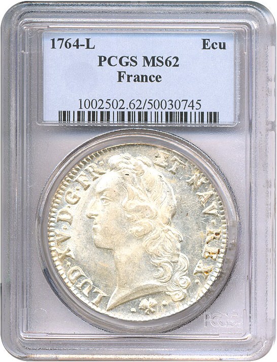 image for: France: 1764-L Ecu  PCGS MS62 