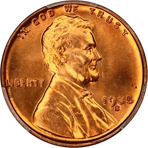 image for: 1935-S 1c PCGS MS67 RD