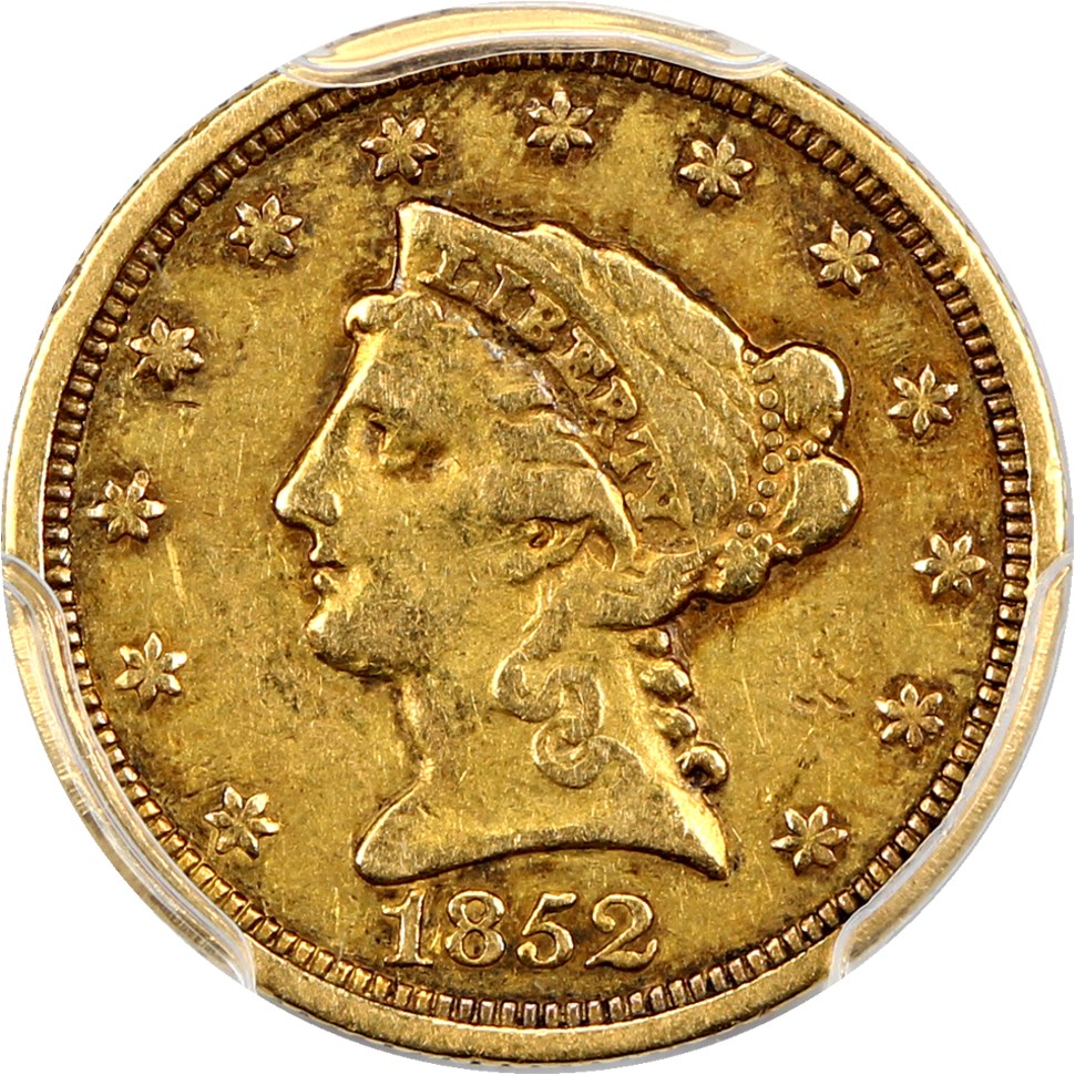 image for: 1852-C $2.5 PCGS VF30