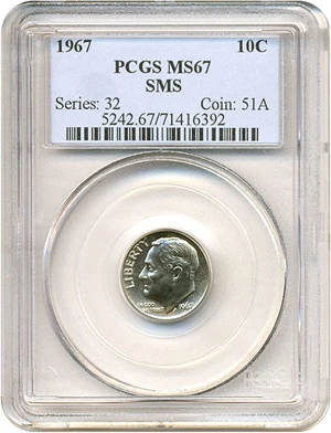 image for: 1967 10c SMS PCGS MS67