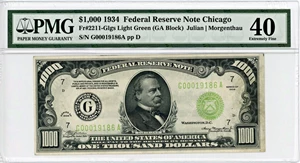 image for: FR. 2211-Glgs 1934 $1000 FRN Chicago PMG Choice Extremely Fine 40