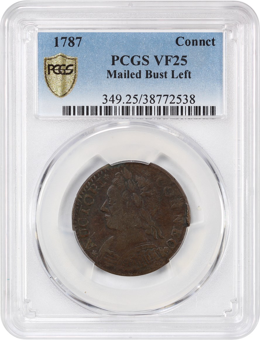 image for: 1787 Connecticut PCGS VF25 (Mailed Bust Left)