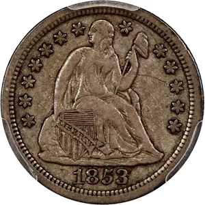 image for: 1853 10c PCGS VF25 (No Arrows)