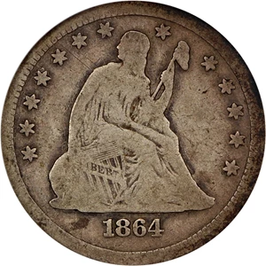 image for: 1864-S 25c PCGS VG-10