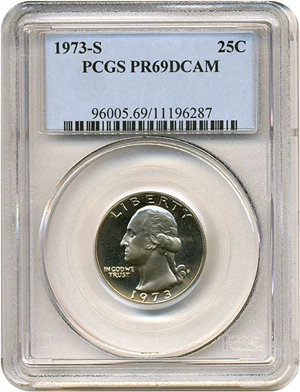 image for: 1973-S 25c PCGS Proof 69 DCameo