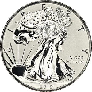 image for: 2019-S $1 Silver Eagle Enahanced Reverse Proof NGC Proof 69 (Baltimore Show Release with COA)