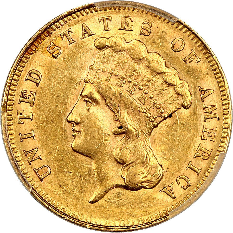 image for: 1863 $3 PCGS/CAC AU58