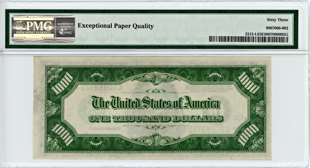 image for: FR. 2212-L 1934A $1000 FRN San Francisco PMG Choice Unc 63 EPQ