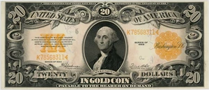 image for: FR. 1187 1922 $20 Gold Certificate PMG Choice Unc 63 EPQ