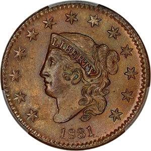 image for: 1831 1c PCGS MS65 BN (Large Letters)
