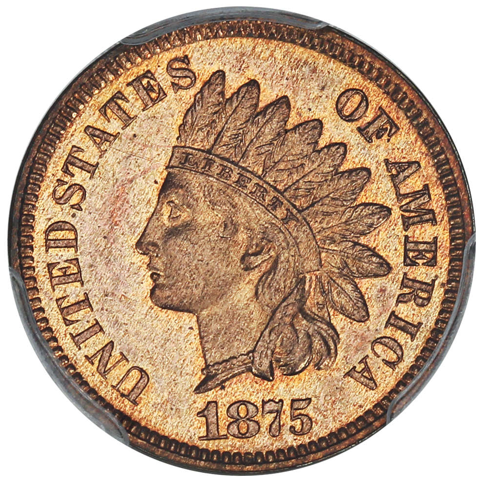 image for: 1875 1c PCGS Proof 64 RD