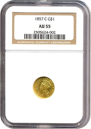 image for: 1857-C G$1 NGC AU55