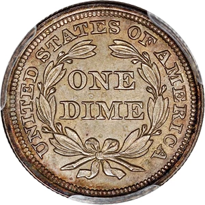 image for: 1853 10c PCGS MS64 (No Arrows)