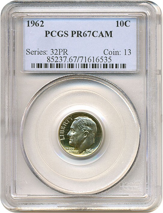 image for: 1962 10c  PCGS Proof 67 Cameo