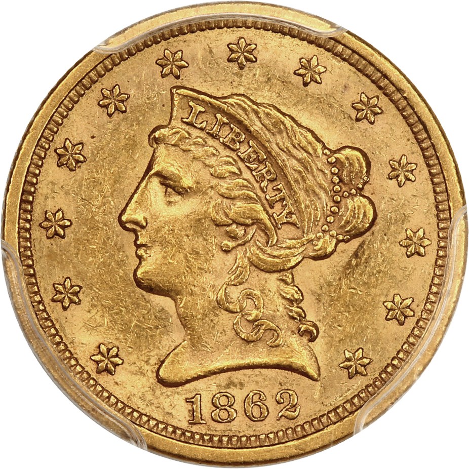 image for: 1862 $2.5 PCGS AU58