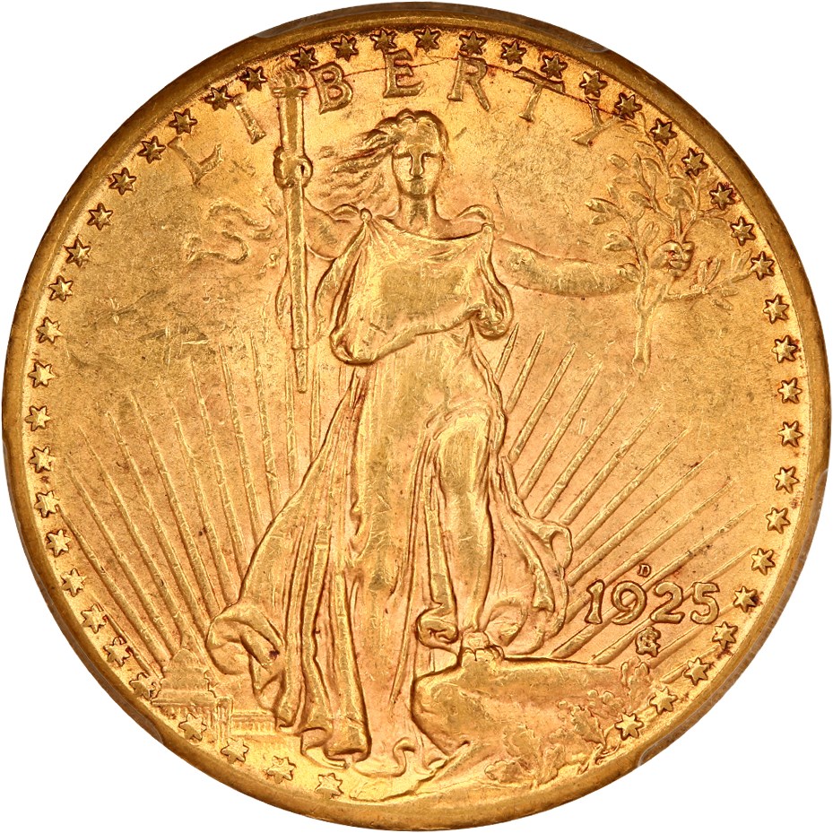 image for: 1925-D $20 PCGS/CAC AU58