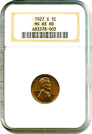 image for: 1927-S 1c NGC MS65 RD