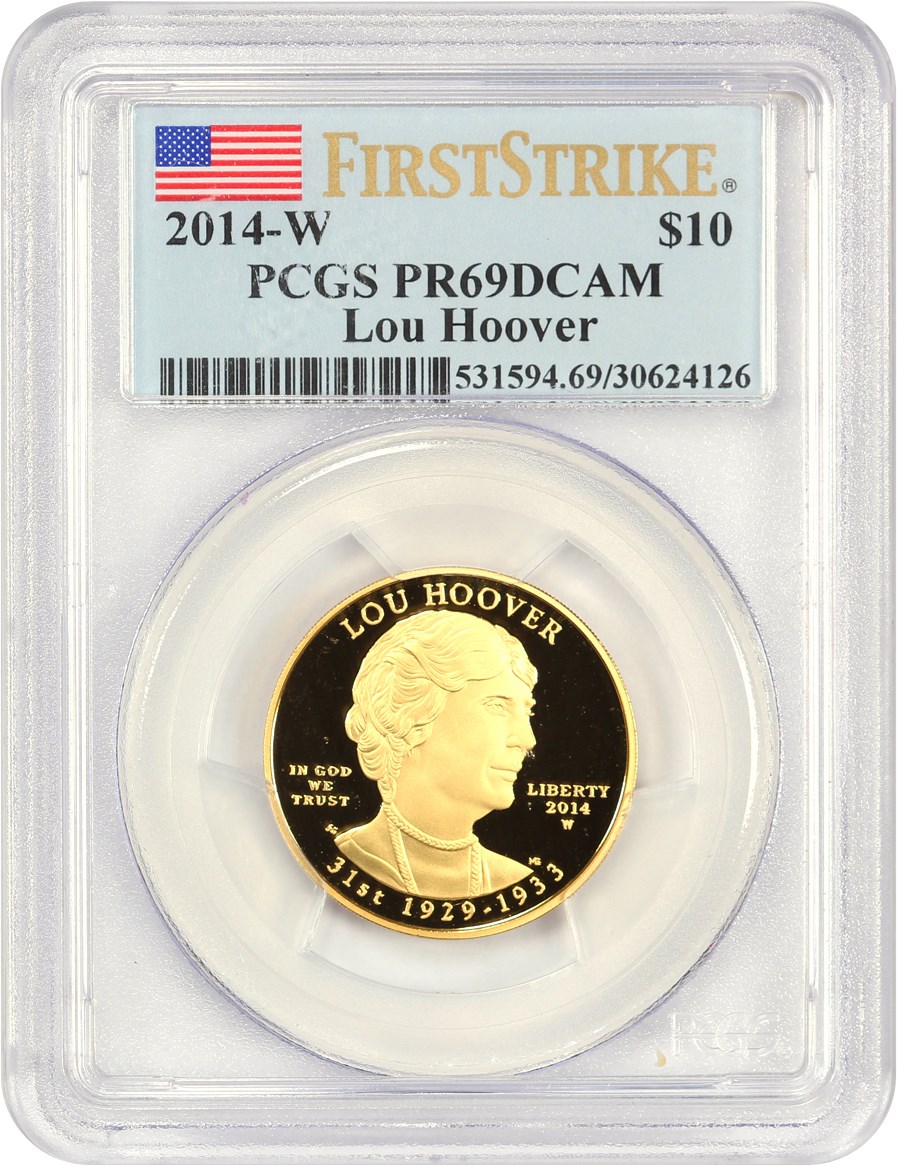 image for: 2014-W Lou Hoover $10 PCGS Proof 69 DCAM (First Strike)