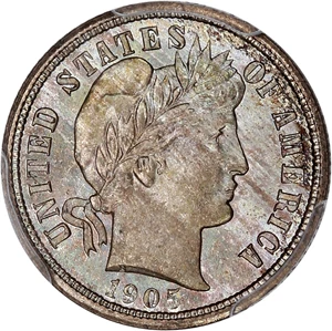 image for: 1905-S 10c PCGS/CAC MS67