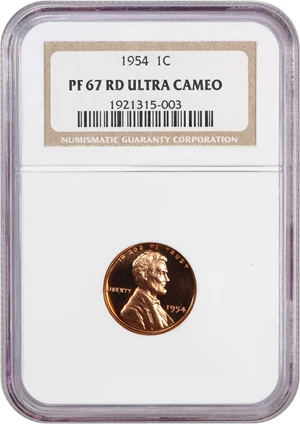 image for: 1954 1c NGC Proof 67 RD UCAM