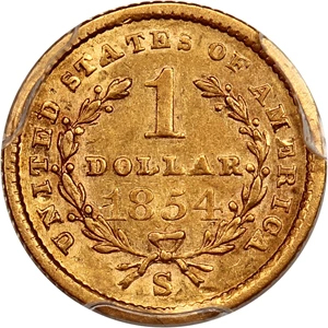 image for: 1854-S G$1 PCGS AU50