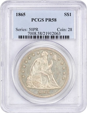 image for: 1865 $1 PCGS Proof 58
