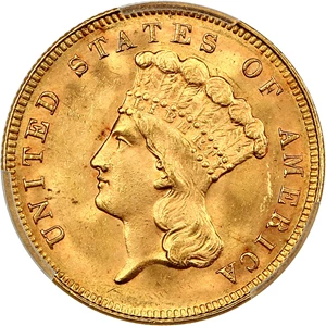 image for: 1889 $3 PCGS/CAC MS64+