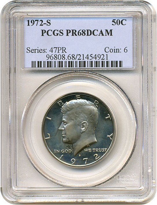image for: 1972-S 50c  PCGS Proof 68 DCameo