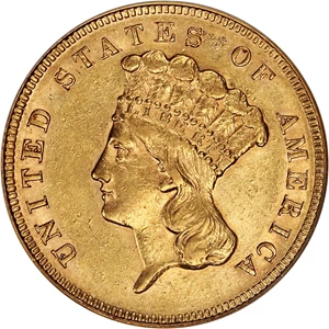 image for: 1889 $3 NGC/CAC AU55