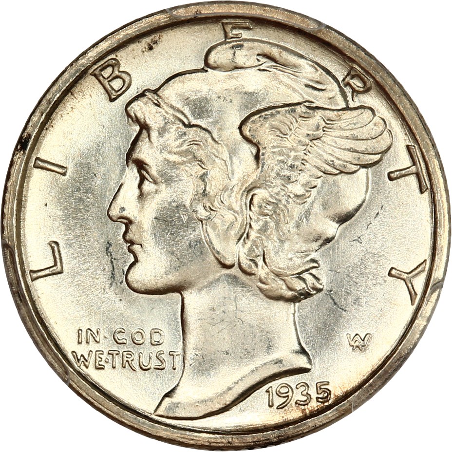 image for: 1935-S 10c PCGS MS64