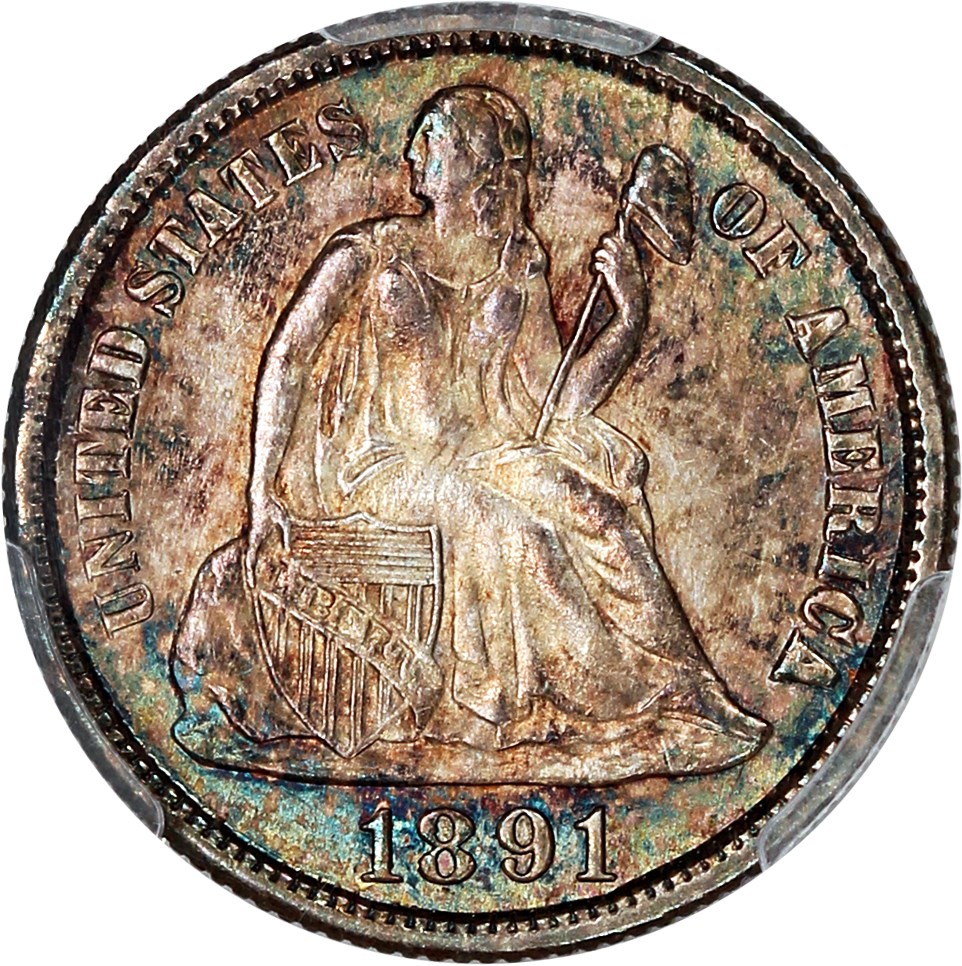 image for: 1891-S 10c PCGS MS64