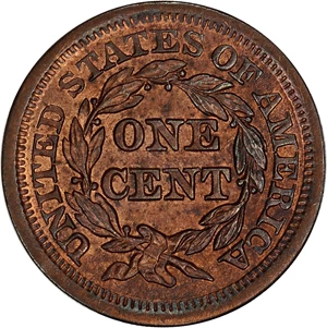 image for: 1854 1c PCGS/CAC MS65 RB